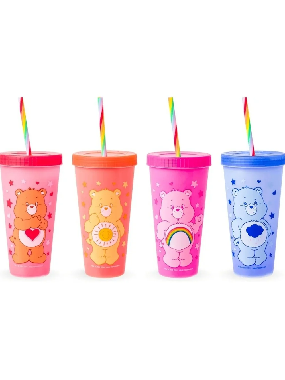 Color Changing Cute Bear Tumbler Set - Pink, Orange, Yellow, Blue